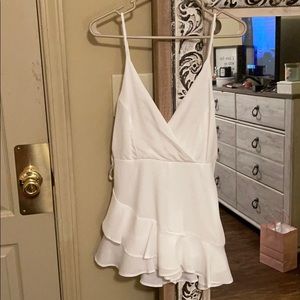 White romper with adjustable straps